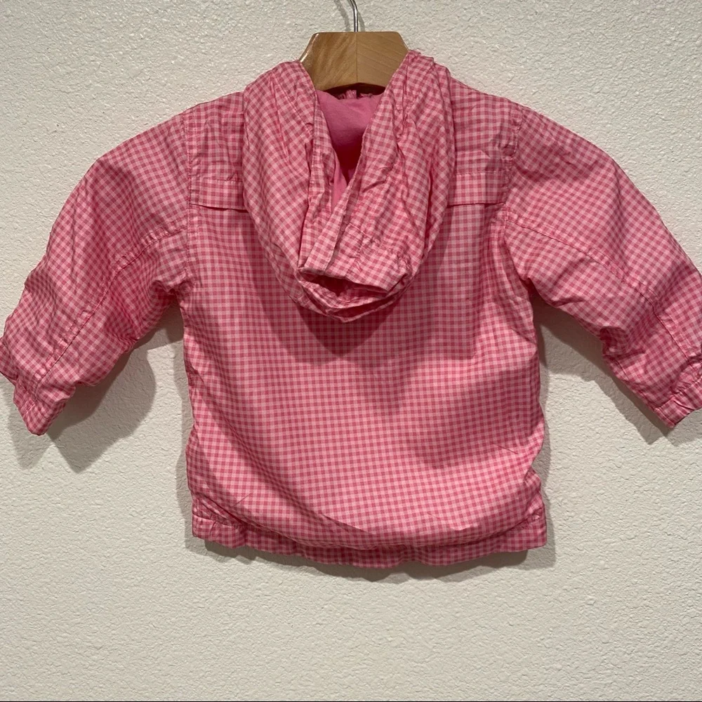 Kids Girls Pink Checkered Duck Reversible Windbreaker Zip Up Jacket Size 2T
